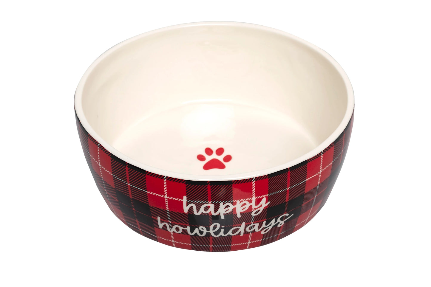 "Happy Howlidays" Holiday Ceramic Dog Bowl