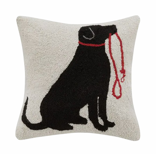 Labrador Dog & Leash Hook Pillow