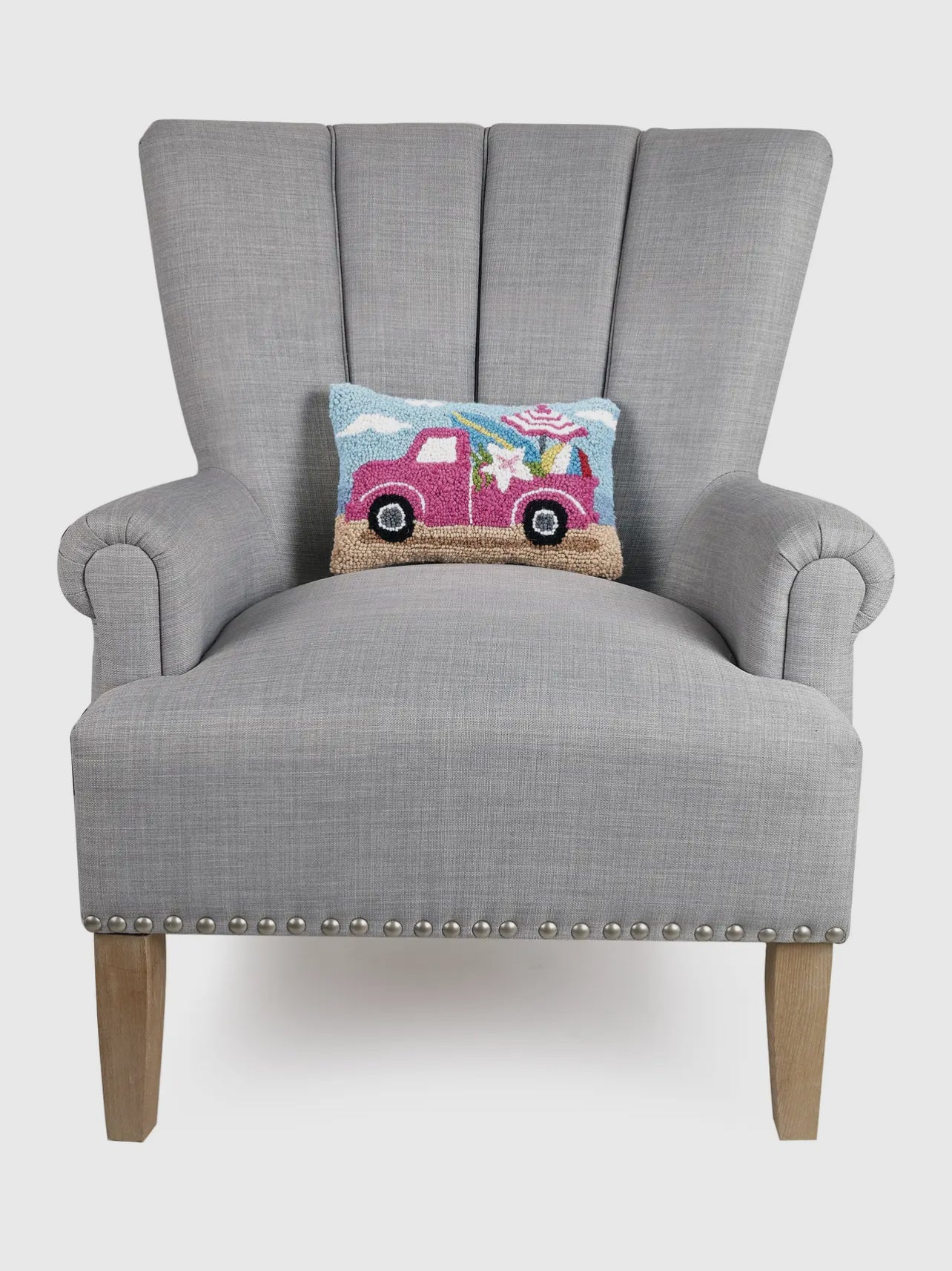 Pink Truck Hook Pillow