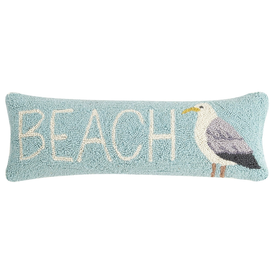 Beach and Seagull Hook Pillow