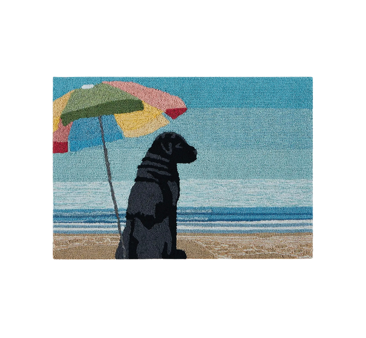 Black Lab and Umbrella Hook Rug