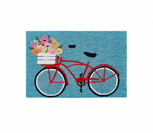 Bike and Flowers Hook Rug