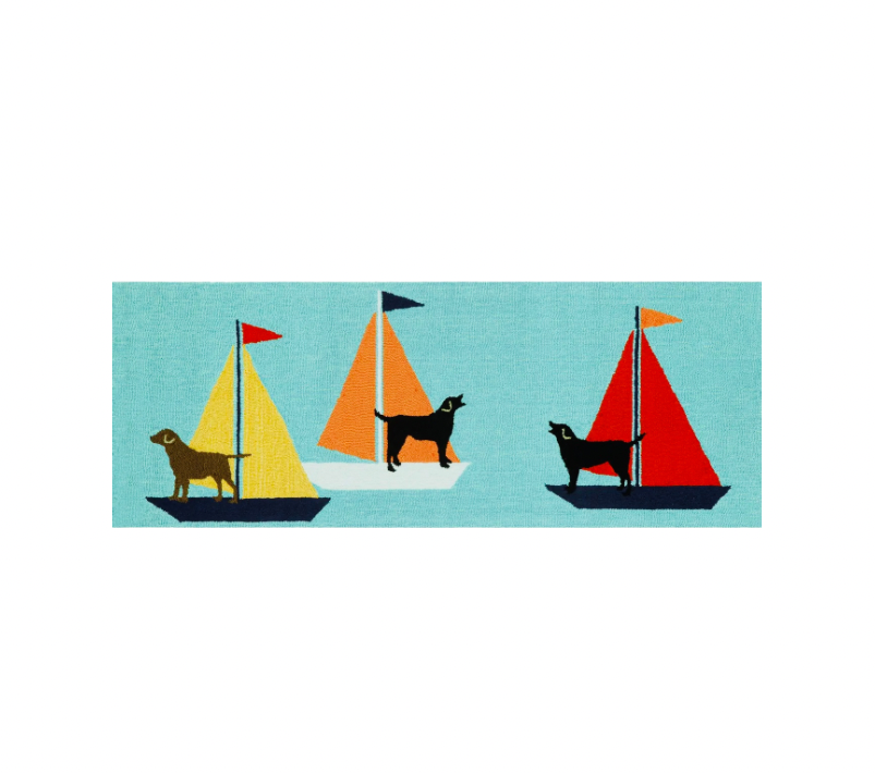 Sailing Dogs Hook Rug