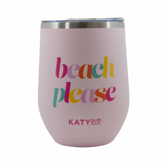 Beach Please Wine Tumbler