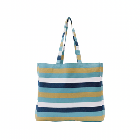 Coastal Stripe Blue Little Shopper Tote Bag