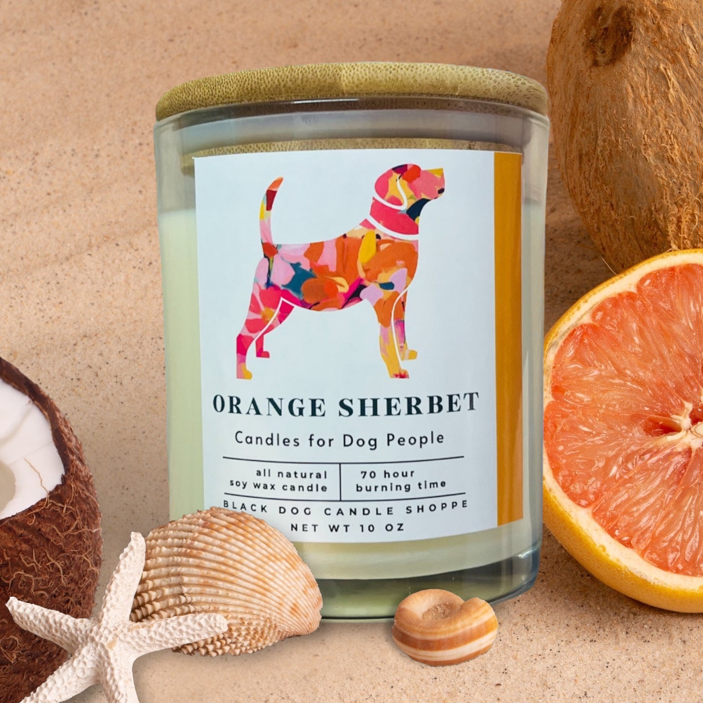 Orange Sherbet Modern Dog Candle