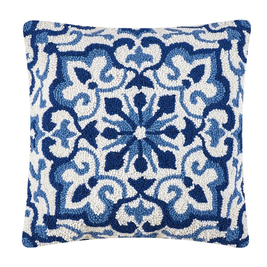 Blue Medallion Hook Pillow