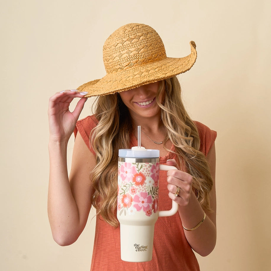 Take Me Everywhere Tumbler-Beyond Blooms Pink Orange - 40 oz