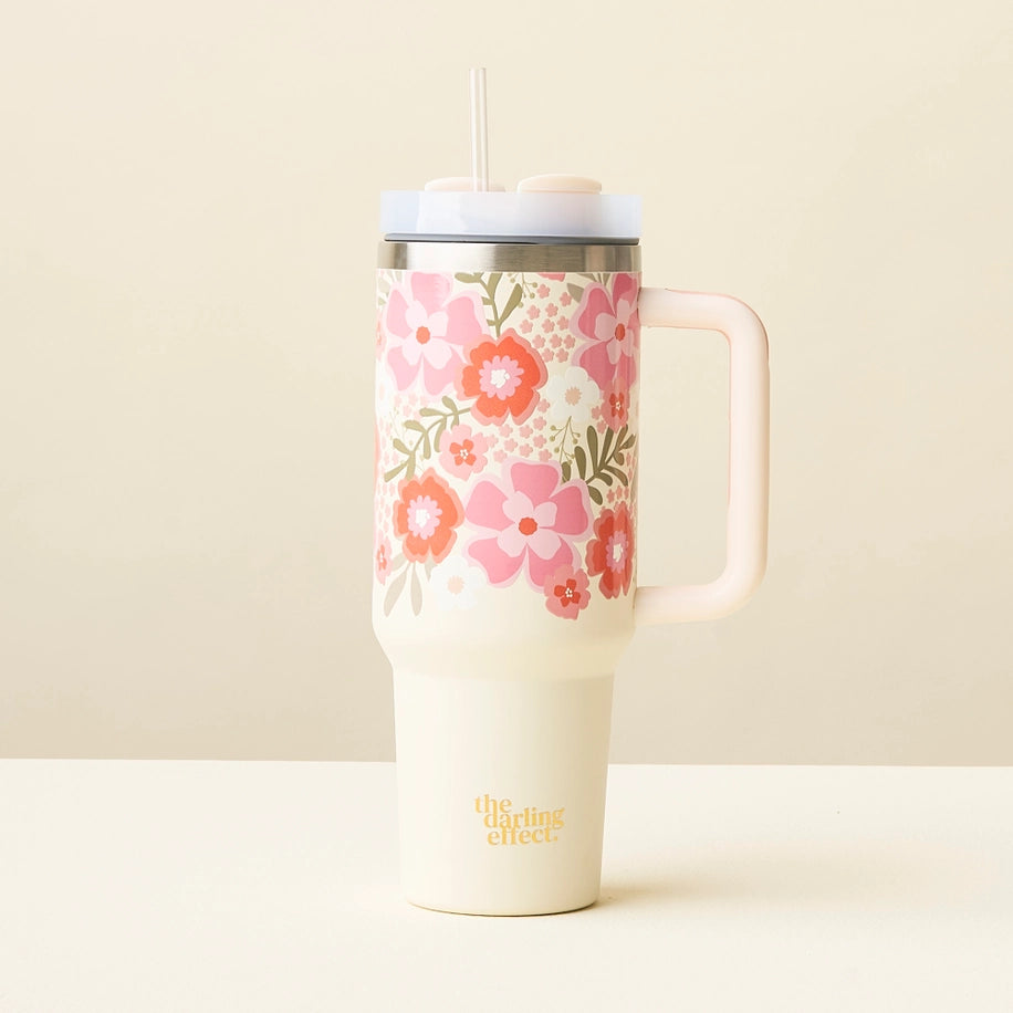 Take Me Everywhere Tumbler-Beyond Blooms Pink Orange - 40 oz