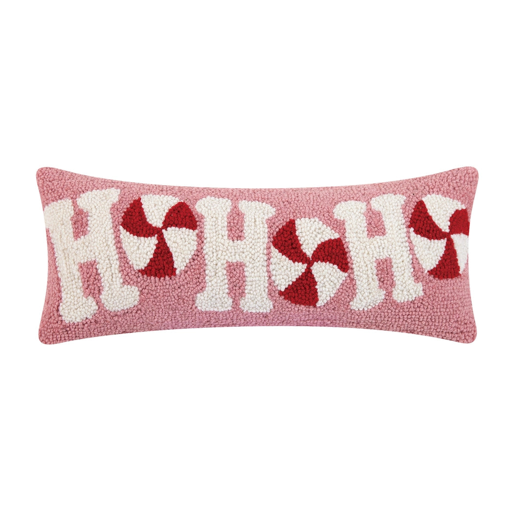 Candy Cane Ho ho ho Hook Pillow