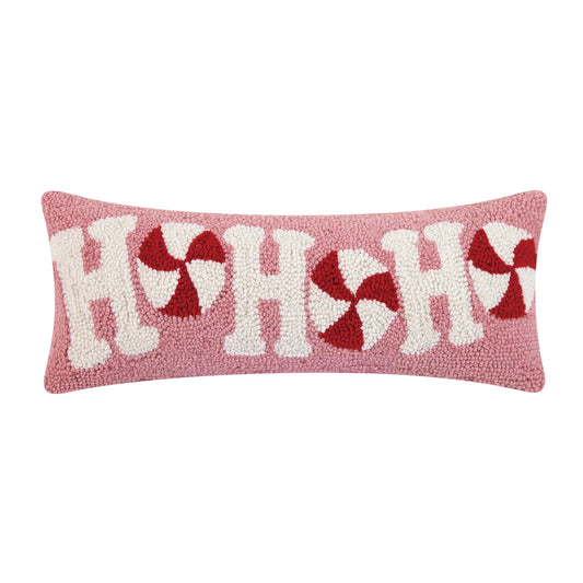 Candy Cane Ho ho ho Hook Pillow